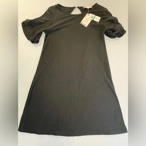 Soft Black Dress with Keyhole Detail